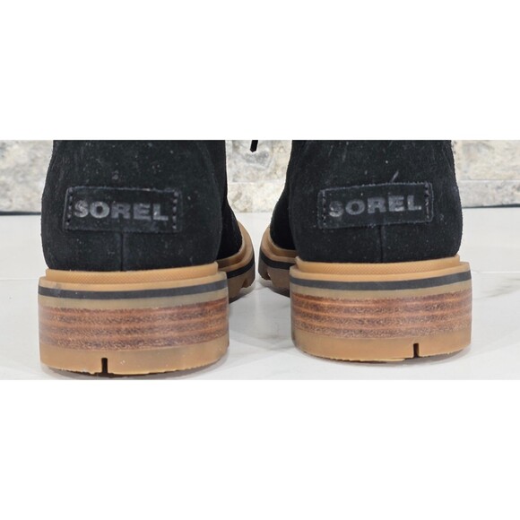 SOREL Womens Lennox Waterproof Boots Suede Leather Combat Chukka Lace-Up Black 8 - Picture 9 of 13